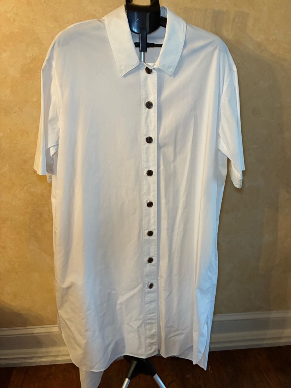 COS Women’s Shirt Dress Lagenlook White Crisp Cotton Oversize A-Line
